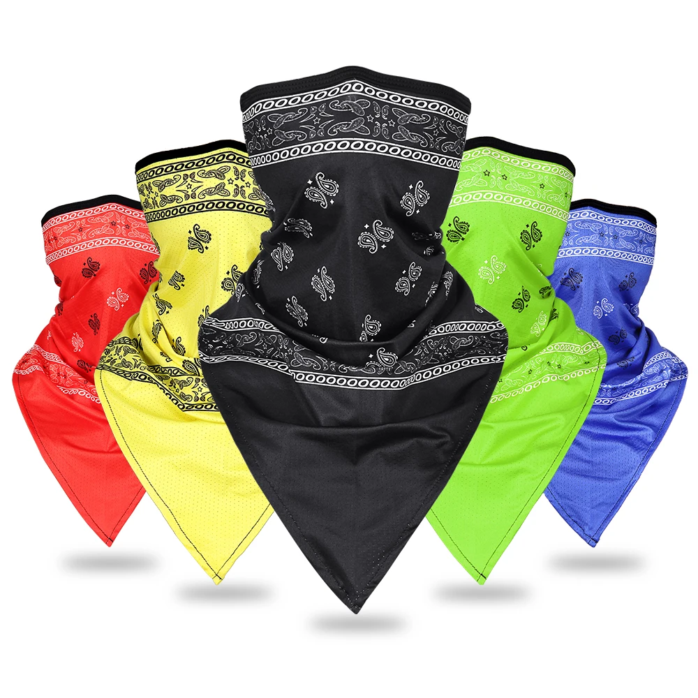 Motorcycle Mask Breathable Biker Face Mask Windproof Anti-UV Face Sun Protection Triangle Scarf Ventilation Dustproof Polyester