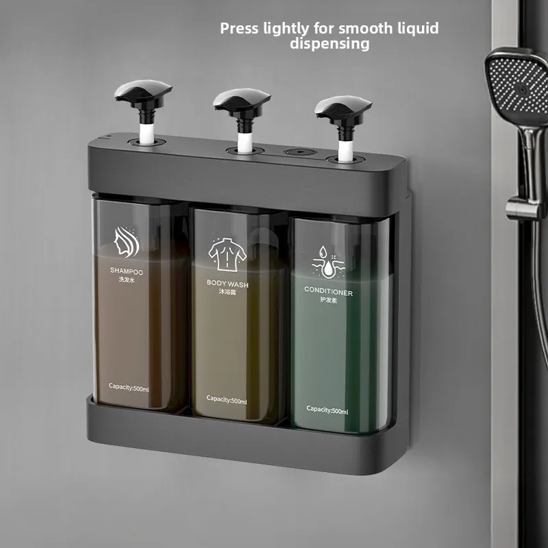 No-punching Soap Dispenser, Bathroom Wall-mounted Homestay Manual Pressing, Shampoo Shower Gel, Sub-bottling, Light Luxury Style