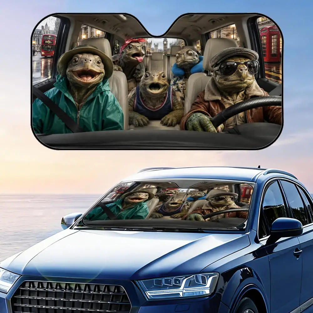 

Funny Turtle Driving Sun Visor Foldable Car Windshield Sun Shade UV Protection Reflective Heat Insulation Reusable Cover