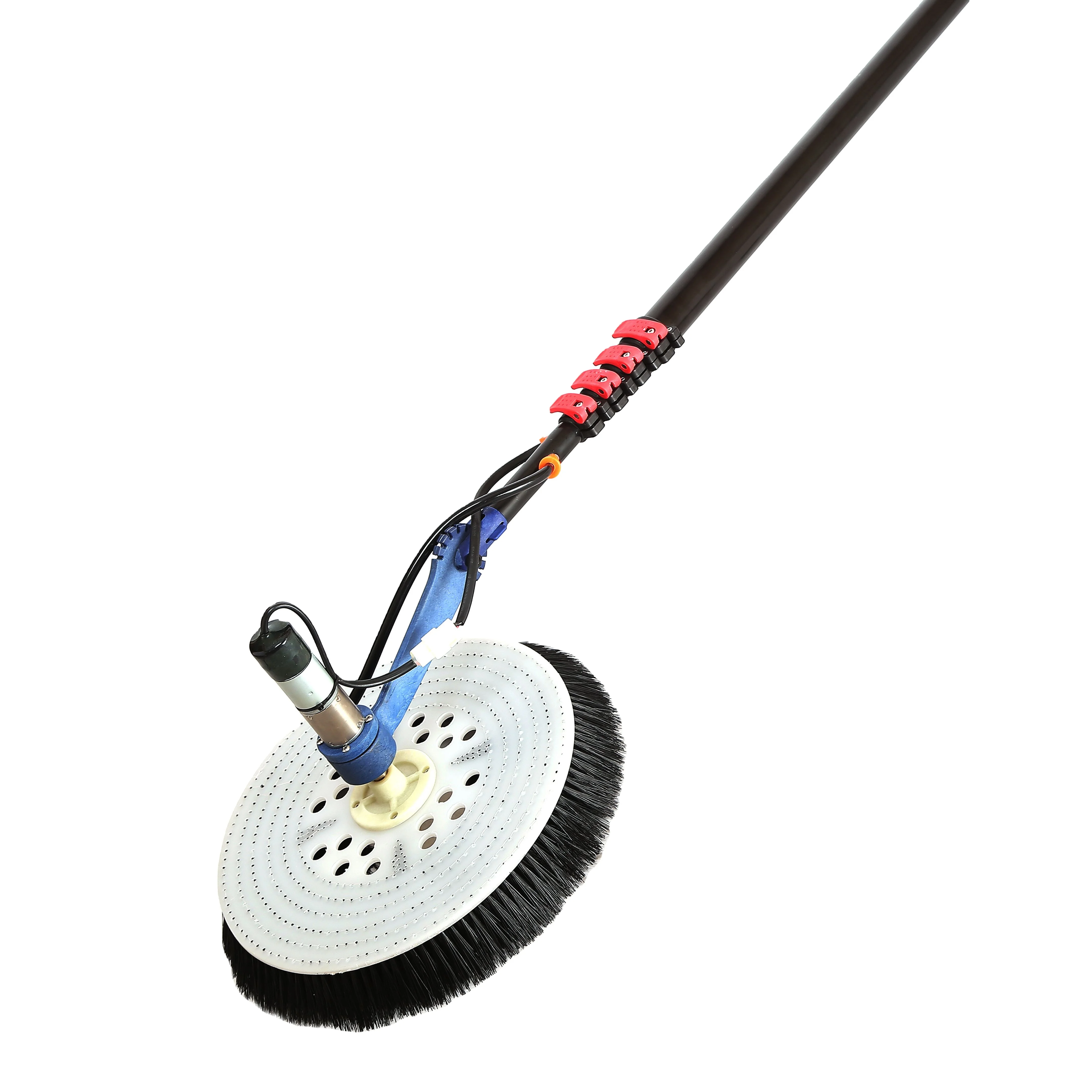 Extentclean aluminum extension telescopic pole electric solar photovoltaic panel cleaning tool with rod cleaning brush