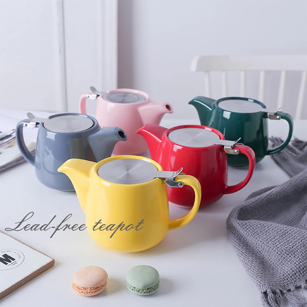 Stylish Tea Kettle With Stainless Steel Filter Suitable For Different Tea Varieties Ceramic Tea Set white