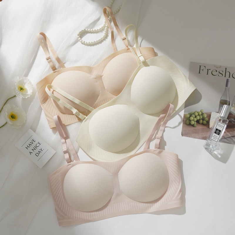  Solid Color Traceless Seamless Bra Anti-sagging Shockproof Wireless Push Up Bra Lingerie Adjustable Underwear for Women Gifts 