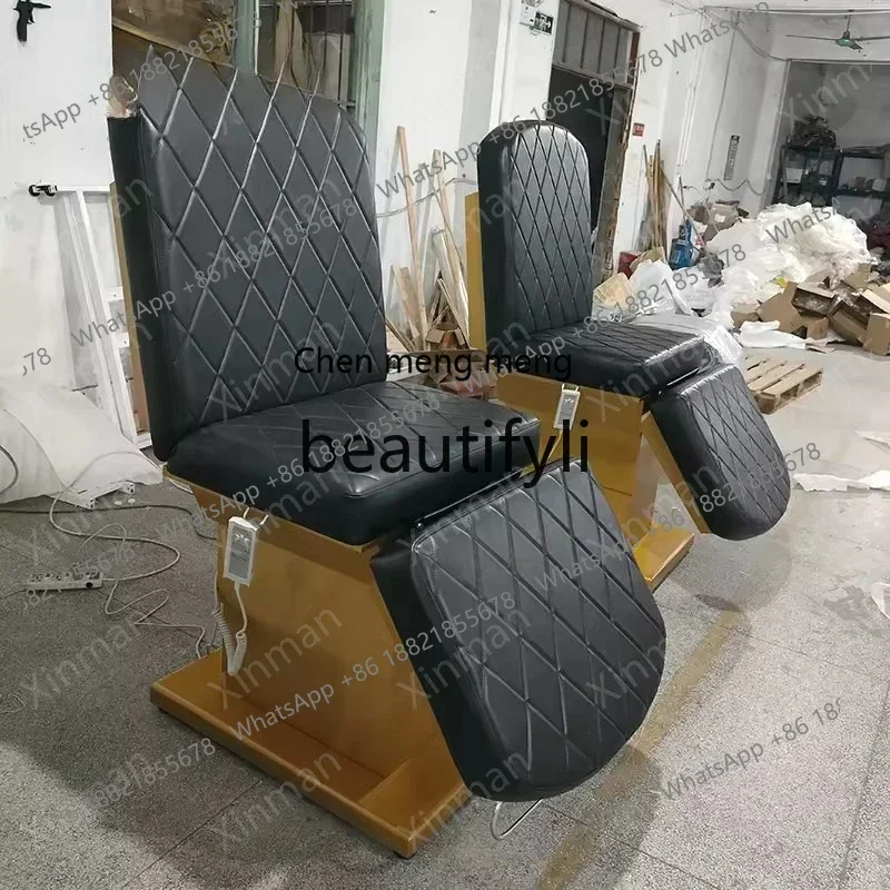 

New luxury black electric gold base, modern head spa information face bed