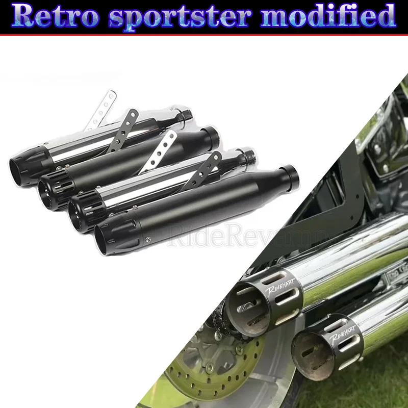 Motorcycle muffler exhaust pipe retro sportster modified echappement moto vertical back pressure case for Harley-Davidson silp