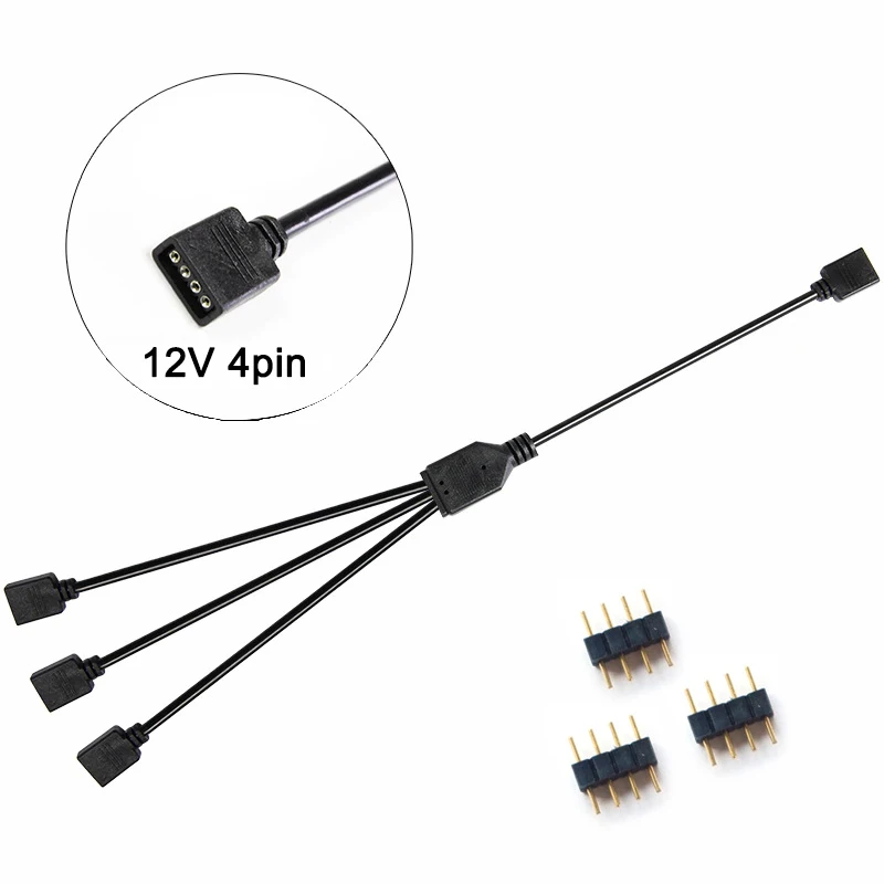 การซิงโครไนซ์แผงวงจรคอมพิวเตอร์ที่แยกสายไฟ RGB 12V 4Pin/5V สายเชื่อมต่อการถ่ายโอน3pin ซิงค์ออร่า