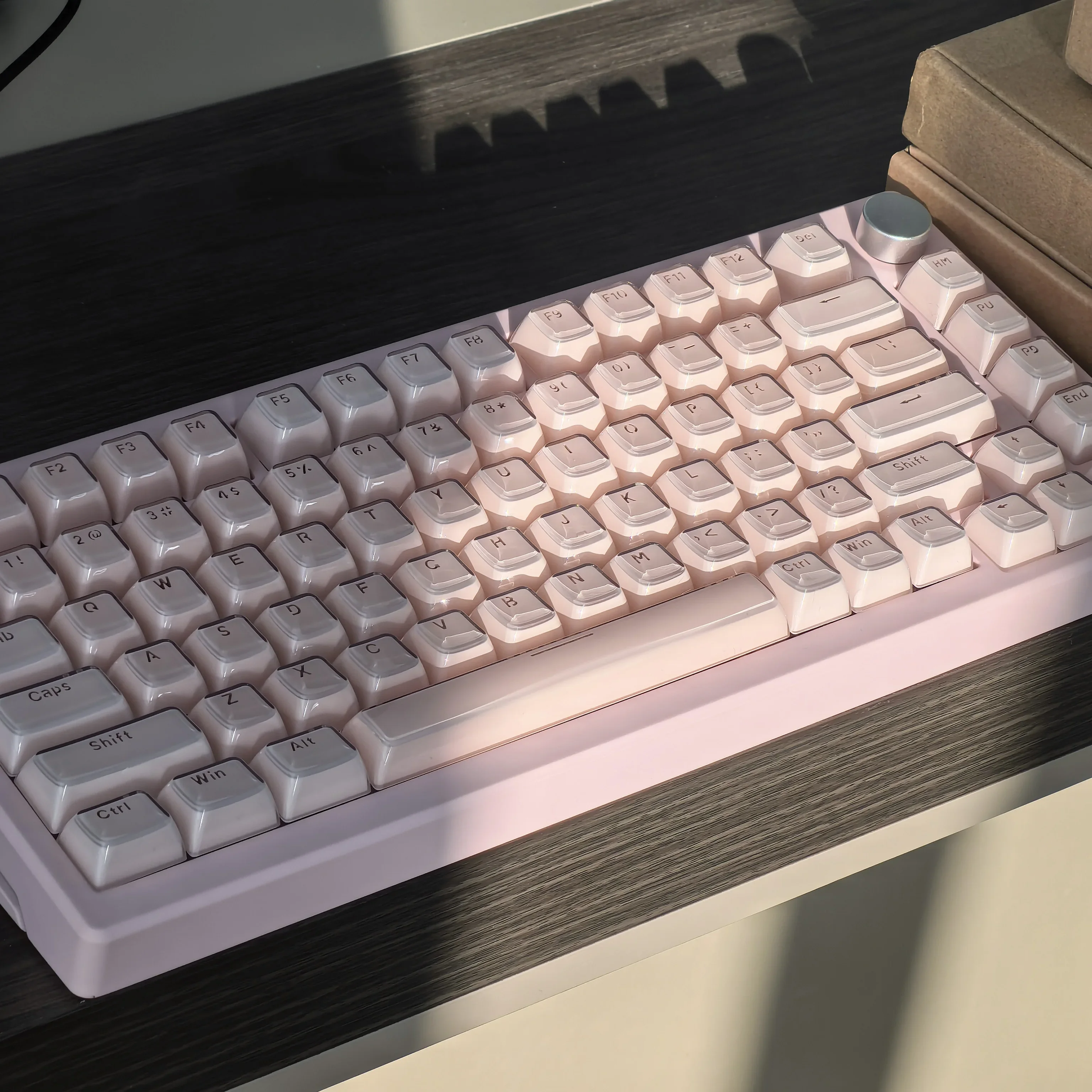 Crystal Texture Keycaps OEM Profile White/Pink/Blue/Purple PC Translucent Keyboard Caps Characters Transparent Jelly Keycap