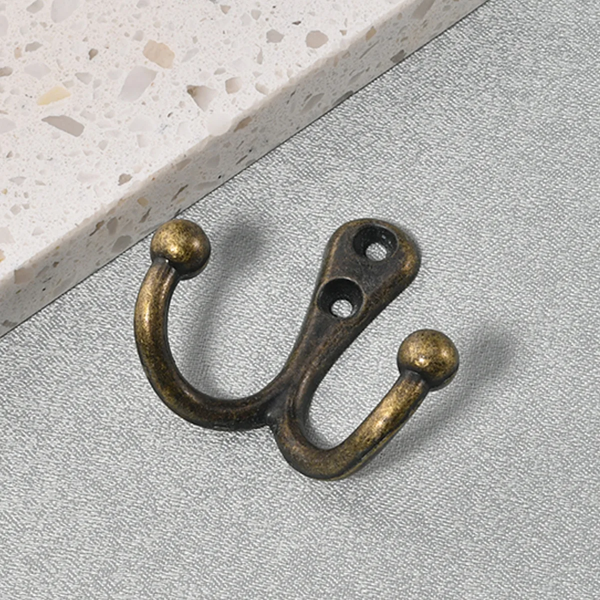 Retro Coat Hook Punch Clothes Hook Double Hook Storage Key Hat Hook Door Behind the Coat Hook