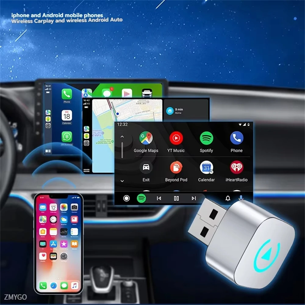 Mini Wireless CarPlay Android Auto Box USB Dongle Bluetooth5.0 التوصيل والتشغيل السلكي إلى CarPlay اللاسلكي #6