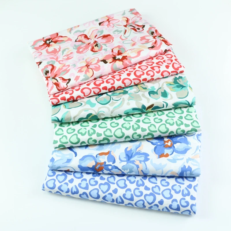 160x50cm Pastoral Rose Cotton Print Beautiful Pure Twill Fabric Four Piece Home Textiles Set Clothing