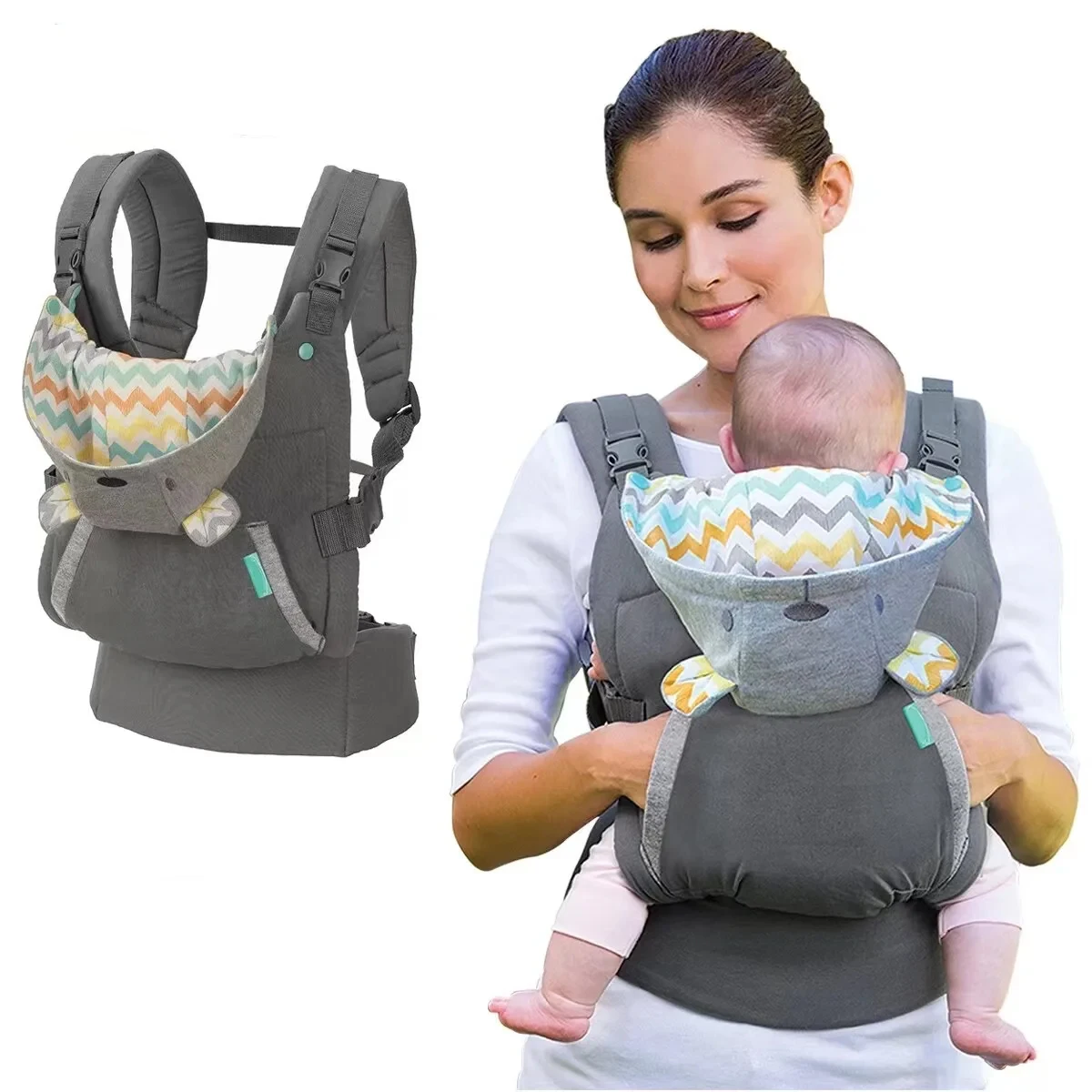 

0-24 Moths Baby Carrier with Hat Portable Newborn Backpack Thicken Shoulder Ergonomic Hoodie Kangaroo Baby Strap