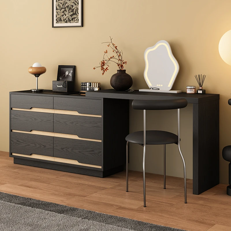 

French retro corner chest makeup table 2024 new bedroom modern simple bedside cabinet dresser integrated