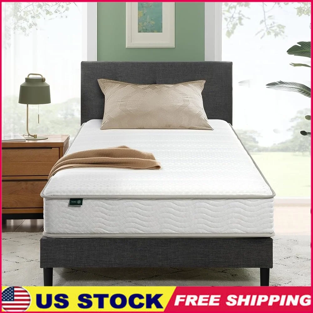 

6-дюймовый гибридный пружинный матрас из пеноматериала, средняя прочность, прочная поддержка, безопасная пена, дышащий дизайн, двойной размер, удобный сон