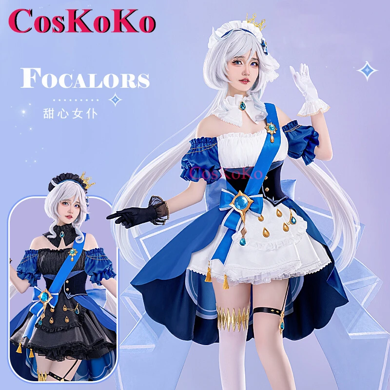 CosKoKo Furina Cosplay Game Genshin Impact Costume Sweet Elegant Focalors Lolita Maid Dress Halloween Party Role Play Clothing