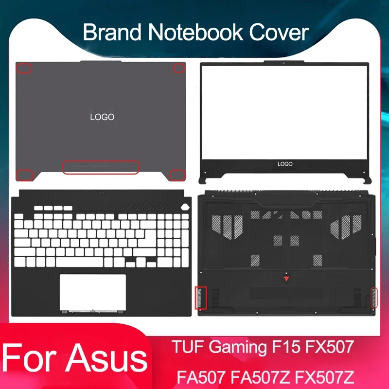 جديد الأصلي المعادن ل ASUS TUF الألعاب F15 FX507 FA507 FX507Z FA507R محمول LCD الغطاء الخلفي الإطار الأمامي Palmrest الغطاء السفلي