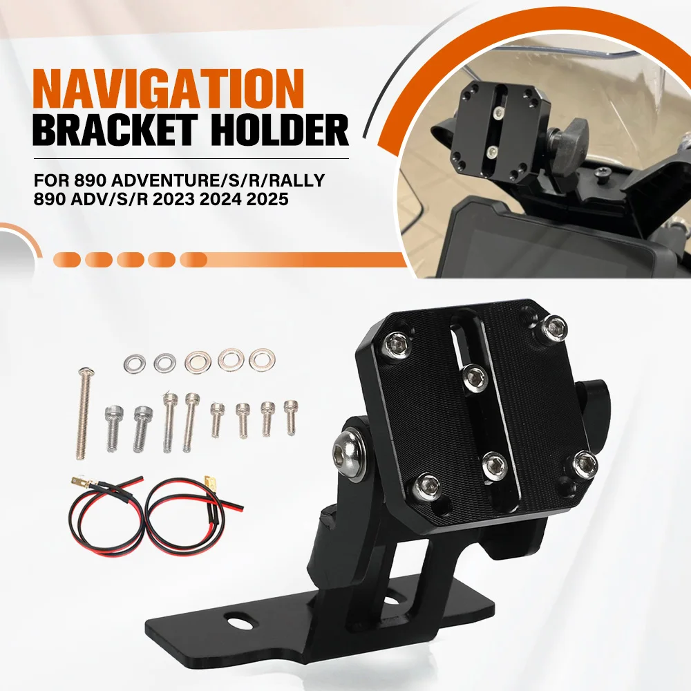 

For 890 Adventure/S/R/Rally 890 ADV/S/R 2023 2024 2025 GPS Navigation Mount Phone Mount Bracket Rotatable Adjustable AMPS Mount