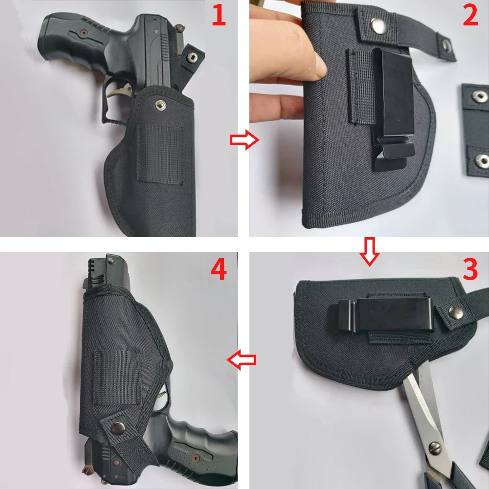 Universal Tactical Gun Holster, Concealed Carry Holsters, Belt, Metal Clip, IWB, OWB, Airsoft, Bag for All Size Handguns