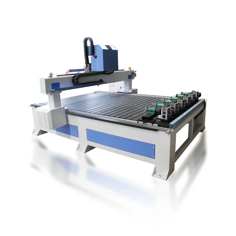 6 Head CNC Router with Rotary Device for 3D Wood Cylinder Carving Sofa Legs Chair Arms Manufacturing 3D CNC Wood Carving Machine