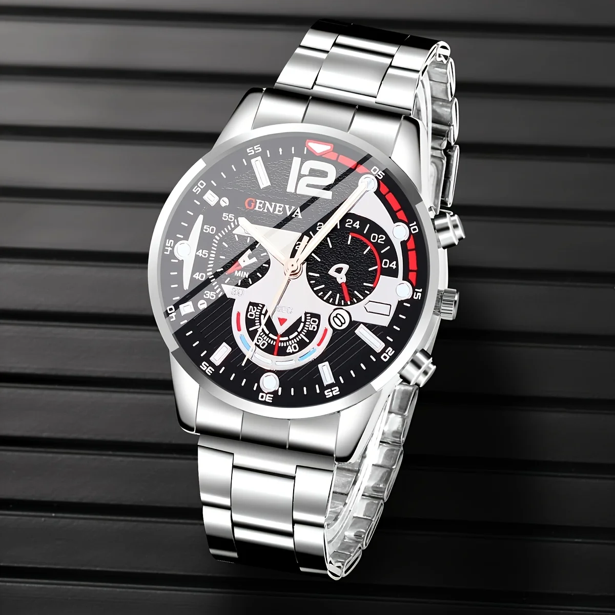 女性のためのファッショナブルなクォーツ時計,デジタル亜鉛合金,クロスペンダント,ネックレス,リング,ブレスレット,1セットあたり4個