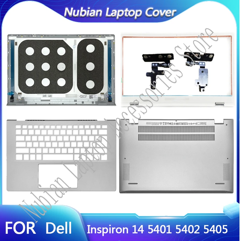 Tampa Traseira Lcd para Dell Inspiron 14 5401 5402 5405 Novo Case de Fundo Prata Dobradiças Superiores 0wk1kg