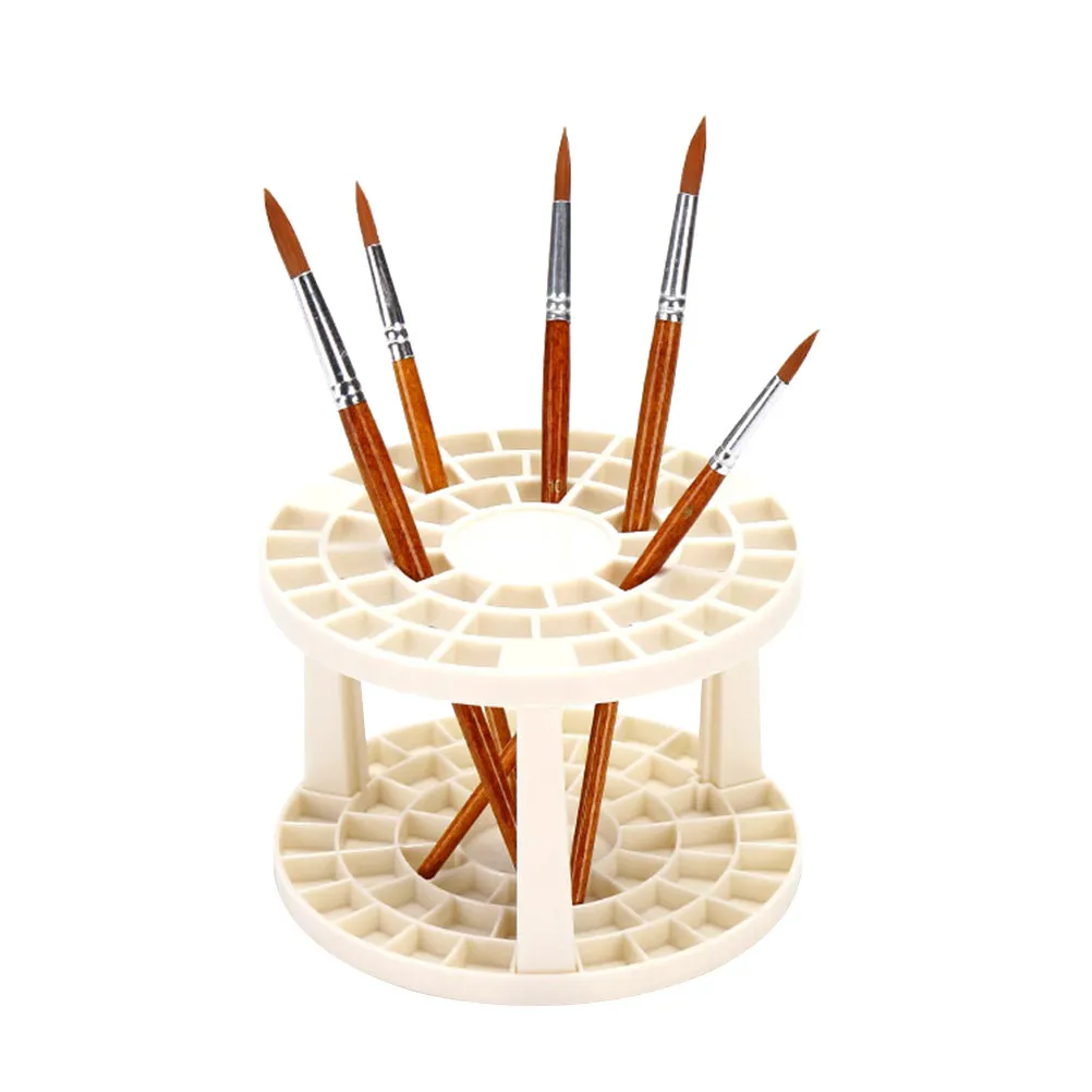 Multihole Plastic Brush Holder Organizer for Artists Paint Brushes Pottery Makeup Tools Easy Clean DIY Customizable Round