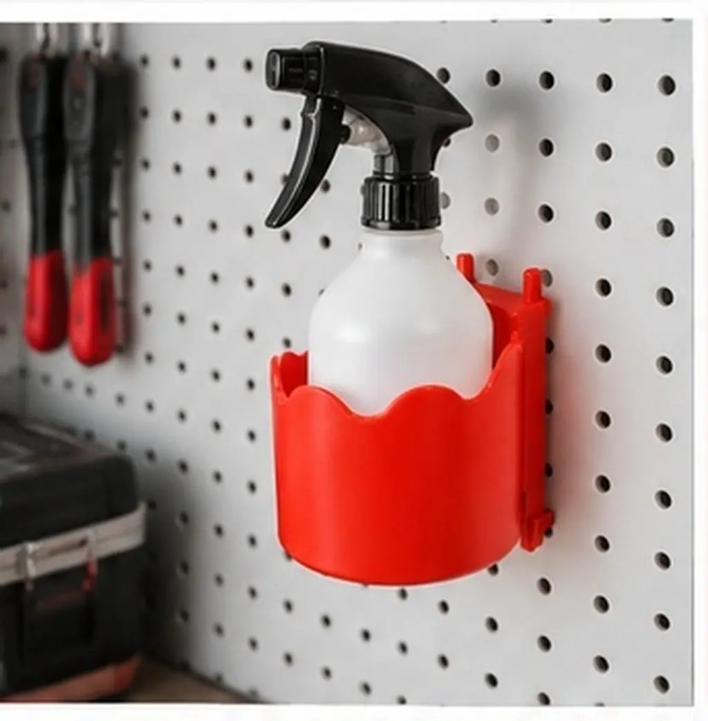 Car Wash Tool Spray Bottle Holder Plastic Cylindrical Wall-Mounted Rack Pegboard Accessory Sprayer Bottle Organizer