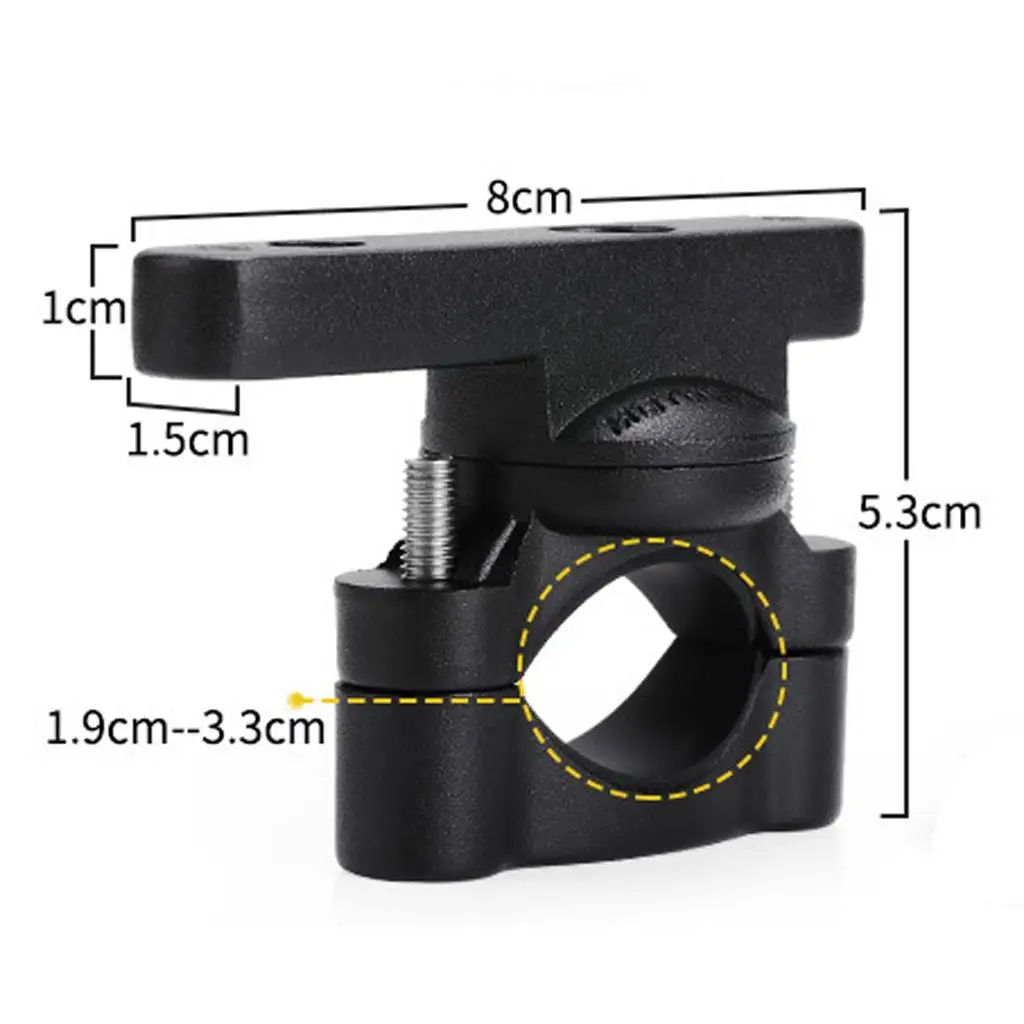 

Aluminum Motorcycle Bike Handlebar Mount Extension Bracket Holder 360 Degrees (Black)