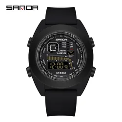 Fashion Sanda Top Brand Electronic Led Digital Multifunctional Silicone Men'outdoor Sports Waterproof Wrist Watch