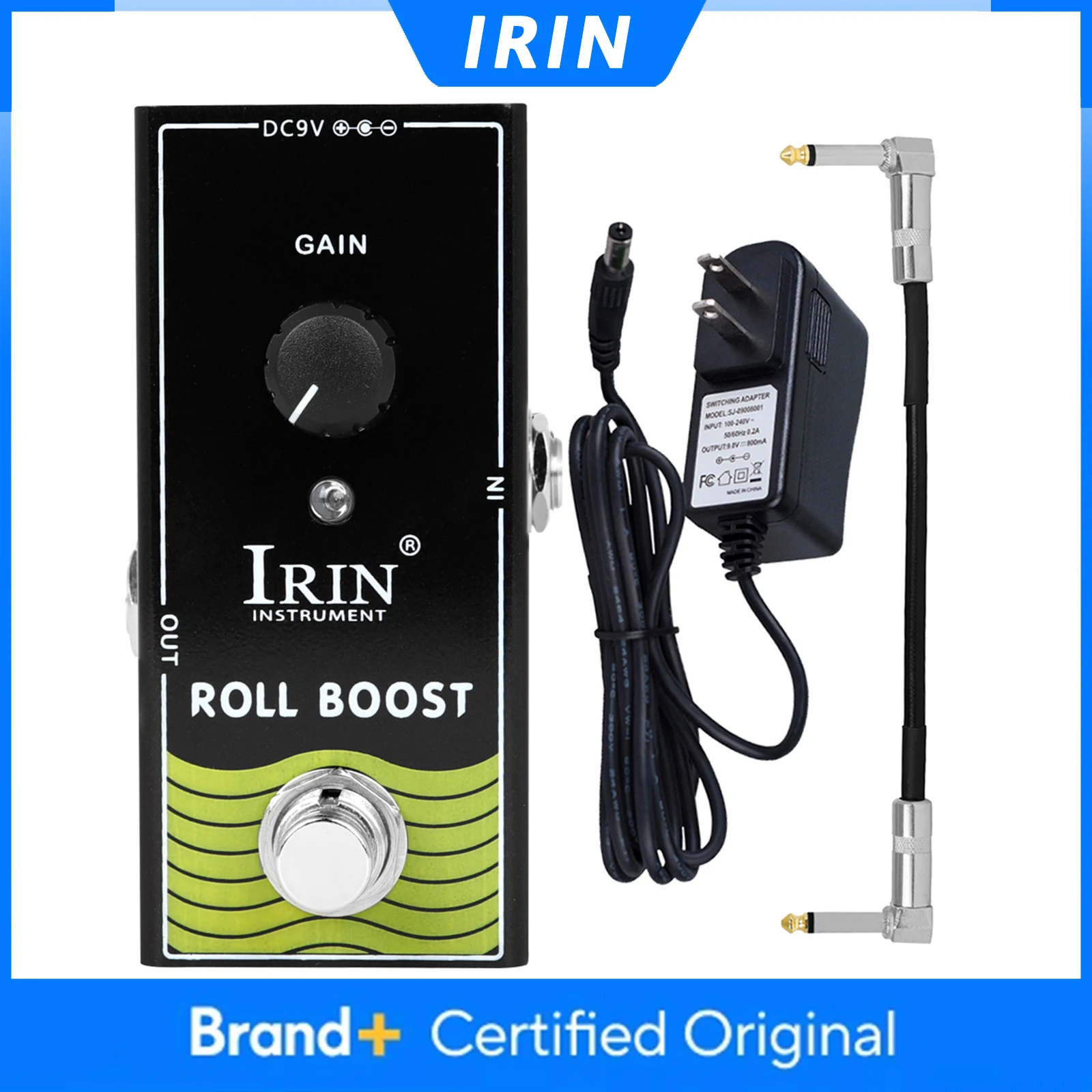 

Гитарная педаль эффектов IRIN RF-14 Roll Boos, True Bypass, чистый звук, стимулирующий тон, металлический корпус, запчасти для электрогитары