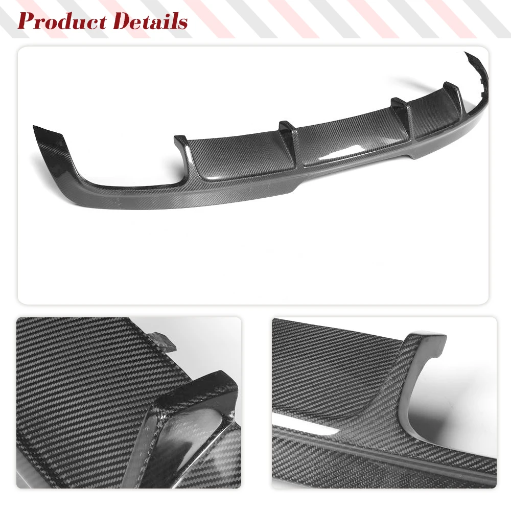 Car Rear Bumper Diffuser Lip for Audi TTS Bumper 2008 - 2014 TT 2013 2014 Bumper Guard Spoiler Carbon Fiber / FRP