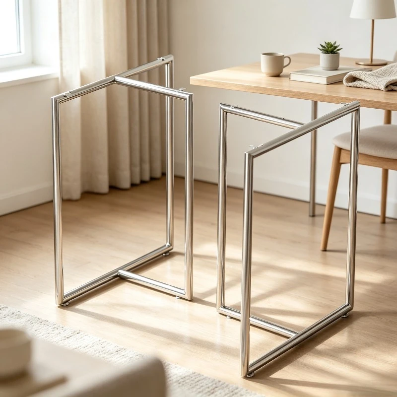 Stainless Steel Table Legs, Universal Support Stand Bracket for Desk Coffee Table, Heavy Duty Metal Frame for Glass Slab Top.
