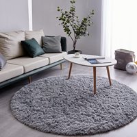 Plush Carpet Round for Living Room Area Rugs Kids Bedroom Crawling Game Floor Mat Gray Fluffy Carpet For Nursery Home Decor