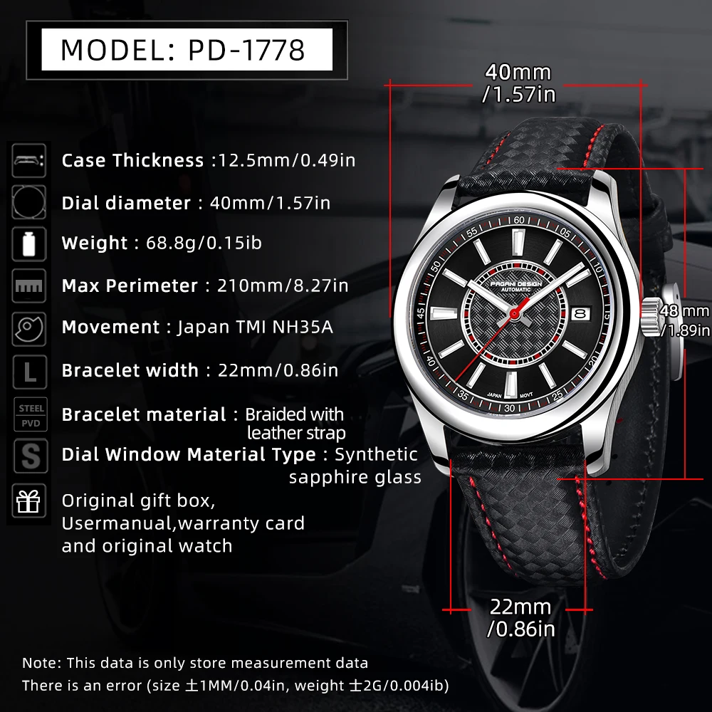 2023 New PAGANI DESIGN Mens Mechanical Watches NH35A Automatic Watch For Men Top Luxury Sapphire Mirror Waterproof Sports Gift