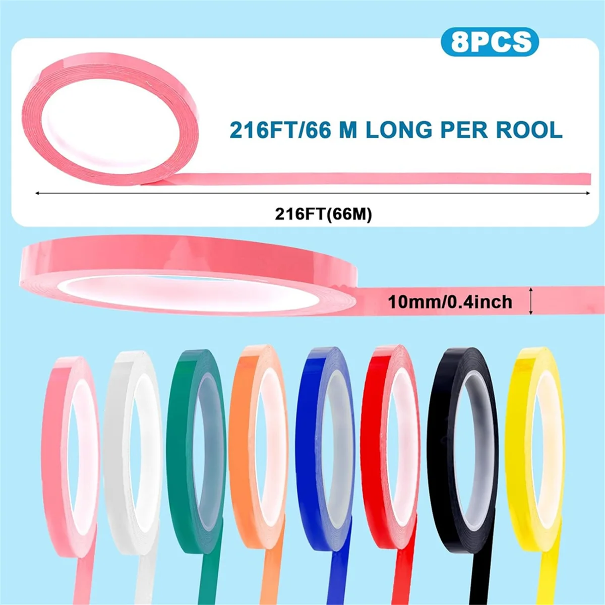 8 Rolls Colors Autoclave Tape 216 Ft/L X 0.4 In/W Instruments Identification Tape Autoclavable 270 Fahrenheit Z