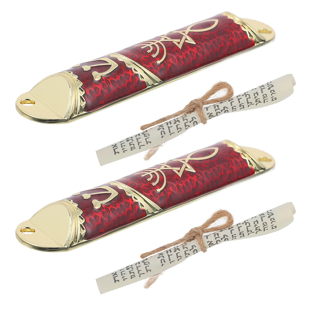 

2 set Metal With Kosher Scroll Elegant Jewish Home Blessing Decor Handcrafted Religious Symbol For Door Judaica Mezuzah Jewish