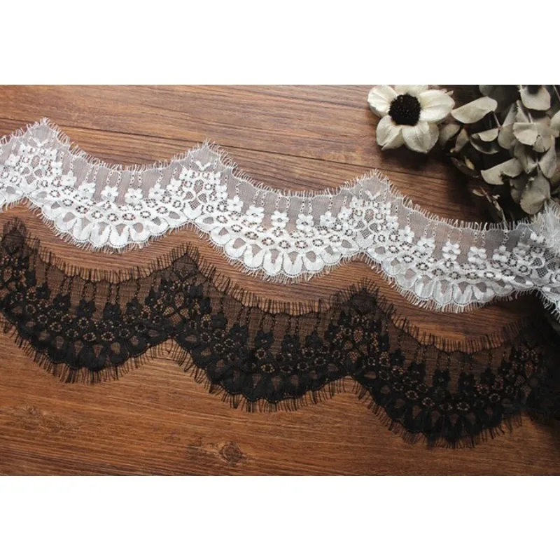 

30M,High-quality Wavy Edge Eyelashes Lace Decal Fabric Handmade Clothing Skirt DIY Decorative Accessories,7CM Wide