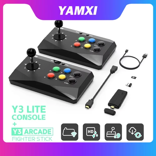 DATA FROG Y3 아케이드 4K 비디오 게임 콘솔(게임 아케이드 키보드 포함) PS1/FC/GBA Retro TV Dendy용 20000 게임 스틱 내장  Best5