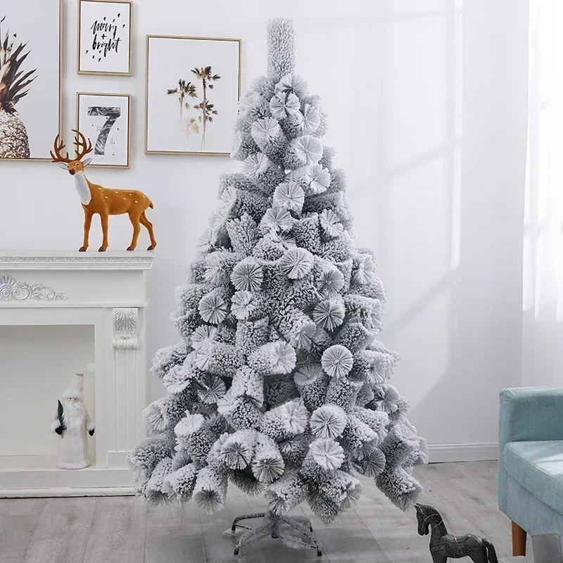 Artificial Christmas Tree Pine Needles White Pvc Encrypted Christmas Decoration Luxury Snow Cluster Christmas Tree 1.2m To 2.4m