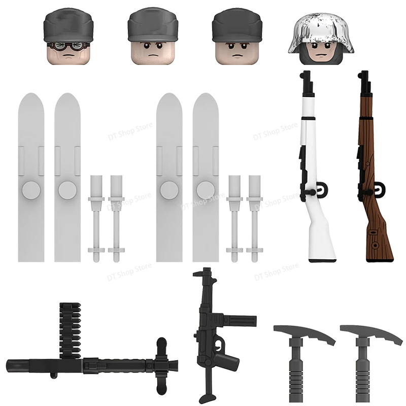 

NEW Mountain Hunter Soldiers Accessories Military War Building Blocks Armour Gun Action Figures DIY Children's Toy Birthday Gift