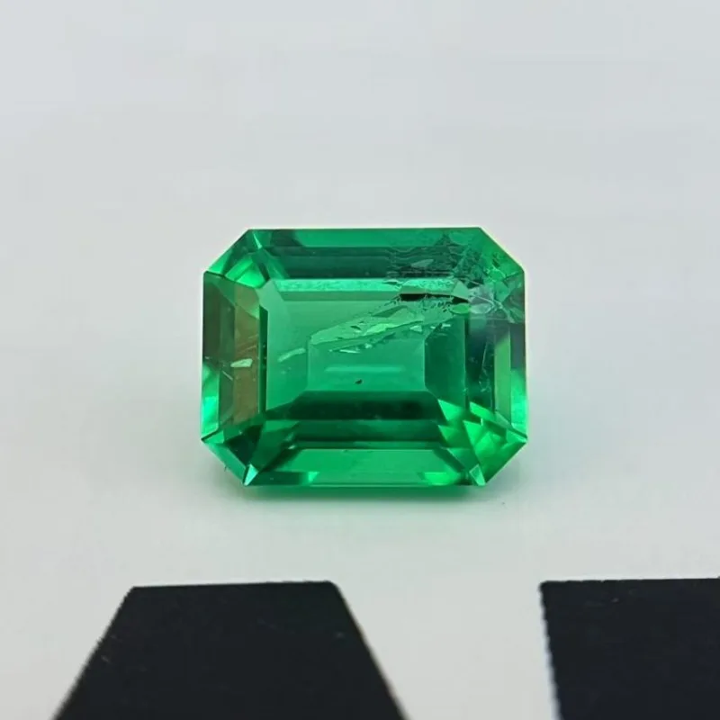 Top Lab Grown Columbian Emerald Gemstone Charms Beads Green Color Gemstones For Diy Jewelry Making Selectable AGL Certificate