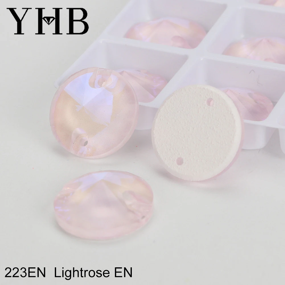 YHB-Mocha Flat Crystal Shape Rivoli Sewing Stones, Flatback Sew on Rhinestones for Garment Clothes and Bags, Top Quality