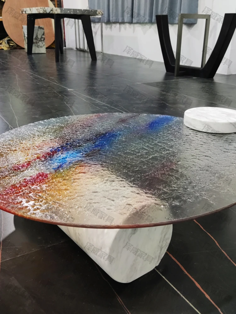 Modern Style Coffee Tables Round Glass Marble Luxury Side Table Living Room Decoration Petite Table Basse Room Furniture