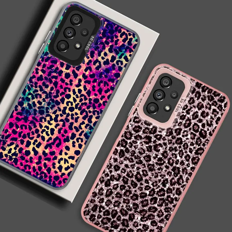 Phone Case for Samsung Galaxy A53 A73 A55 A52 A72 A51 A56 A35 A54 A71 A26 A36 Soft Shell Cool Fashion Leopard Print