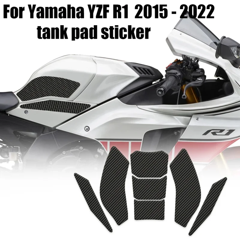 Tank pads protector stickers decal gas knee grip traction pad for yamaha yzf r1 r1m yzfr1 YZF-R1 2015 - 2022 side fuel pad