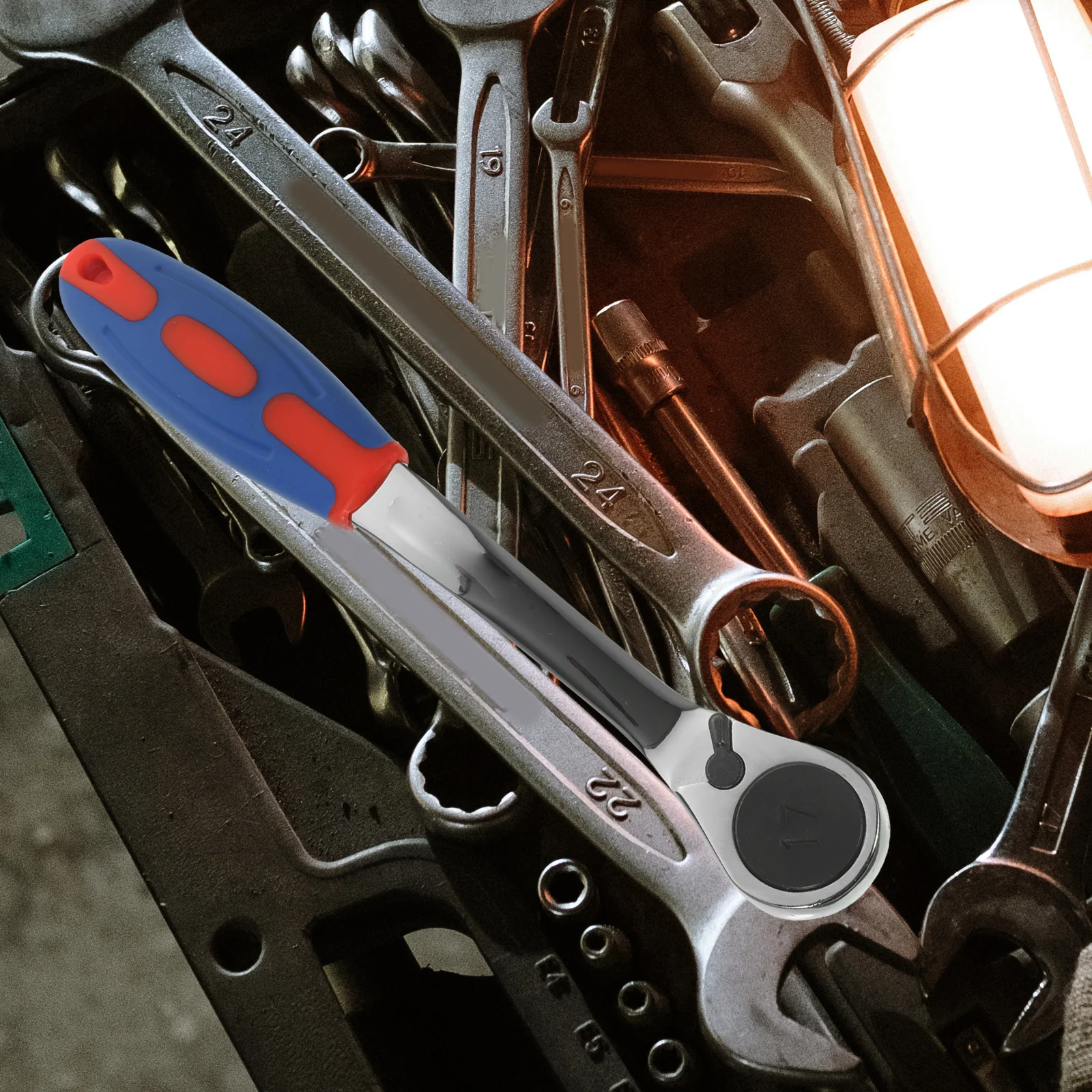 

17Mm Two Way Ratchet Wrench Premium Steel Quick Release Round Head For Tight Spaces Car Repair Home Use Ratchet Wrench Tool