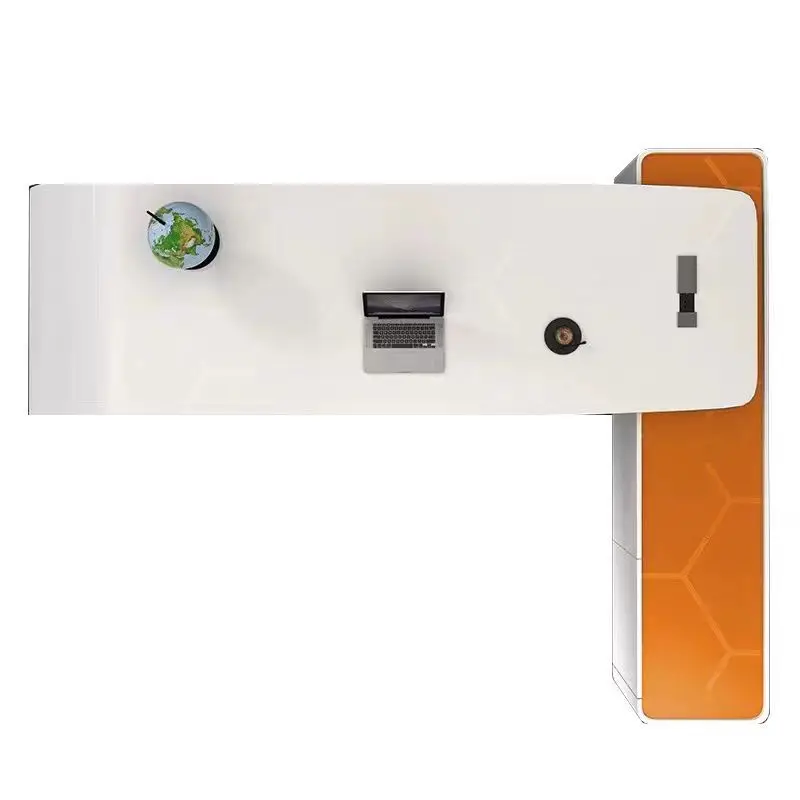 Mesa de classe simples e moderna, pintura de cozimento, gerenciador geral, mesa de chefe, luz atmosférica de escritório, mesa de moda de luxo