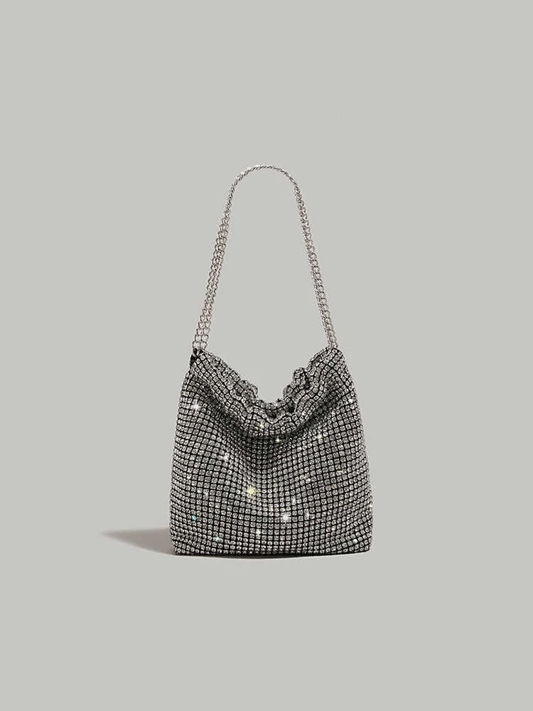 

Роскошные дизайнерские сумки на одно плечо с бриллиантами для женщин. Новые изысканные элегантные сумки через плечо для банкетной вечеринки. Высококачественная блестящая сумка-ведро.