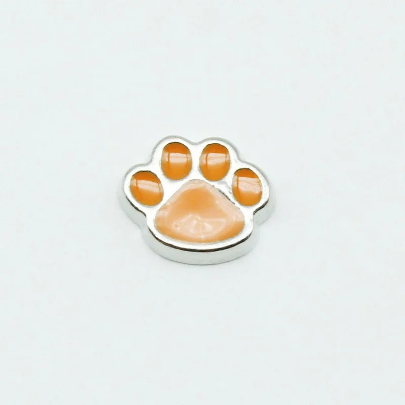 Mix Color 20pcs Dog Paw Floating Charms Living Glass Lockets Bracelet Diy Jewelry Accessory