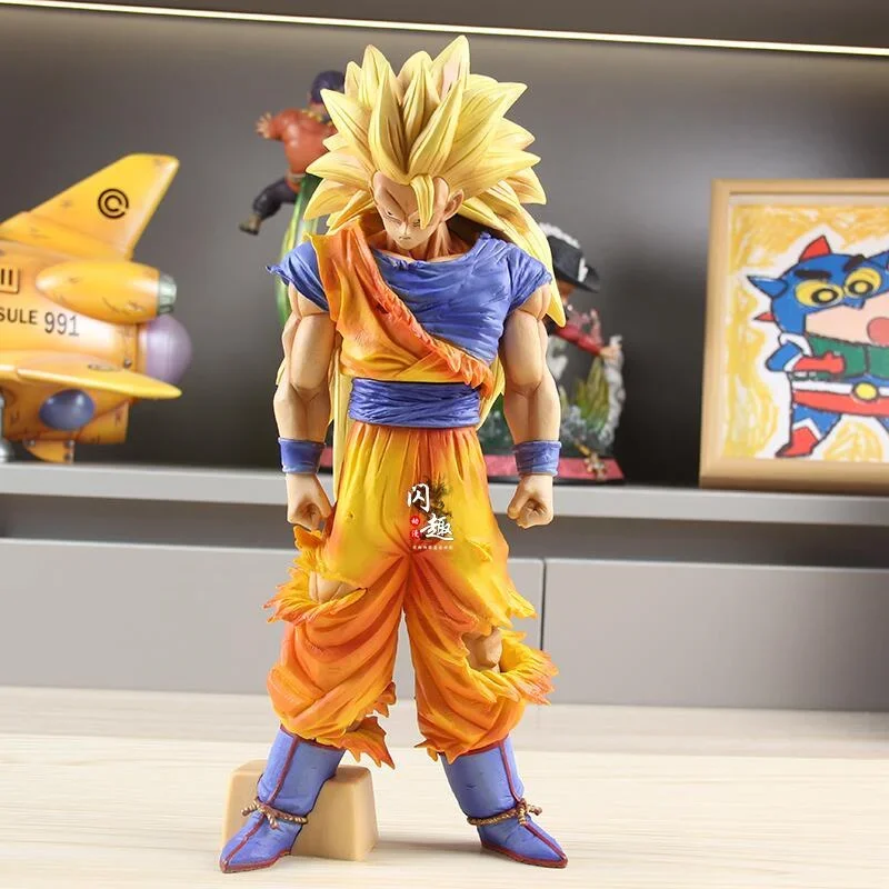 Nowy 32cm Dragon Ball Z Goku figurka Ssj3 Dbz Super Saiyan 3 figurki Anime Pvc figurki figurki figurki prezent na Halloween zabawki