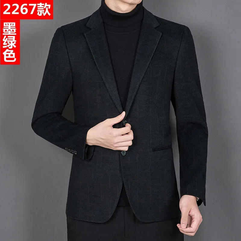 

D2058 High-end groom suit autumn and winter thick middle-aged men's business straight wool single suit jacket men