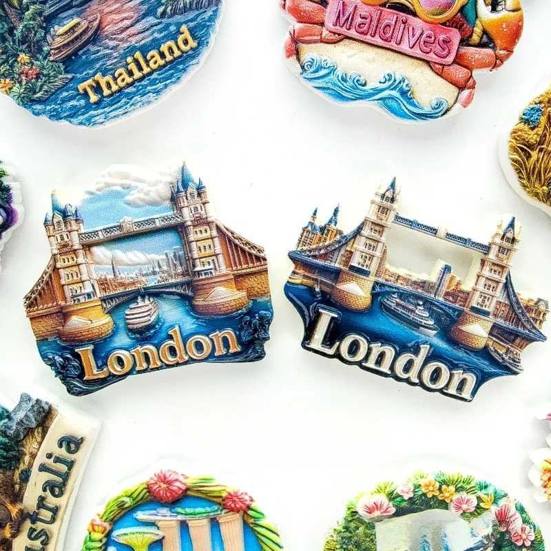 London Thames Bridge Refrigerator Sticker Souvenir Gift Travel Companion Gift Magnetic Sticker Home Decoration